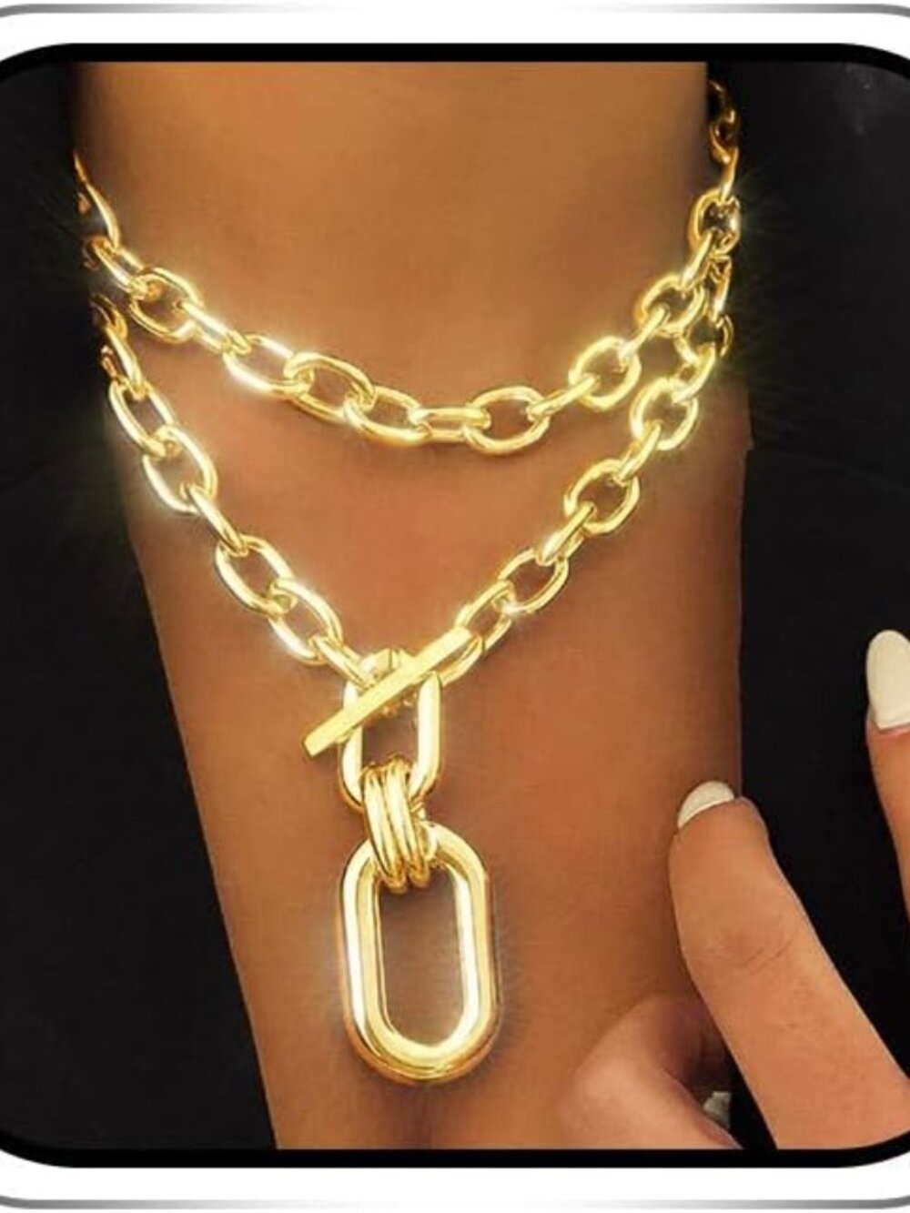 Chunky Choker s Thick Layered Chain Punk Accessories for Women